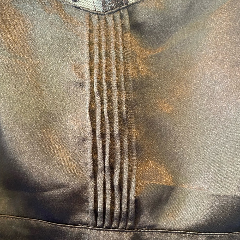Ricki's Rich Chocolate Brown Lace Trim Satin Empire Waist Sexy Camisole Tank LG - Picture 7 of 16